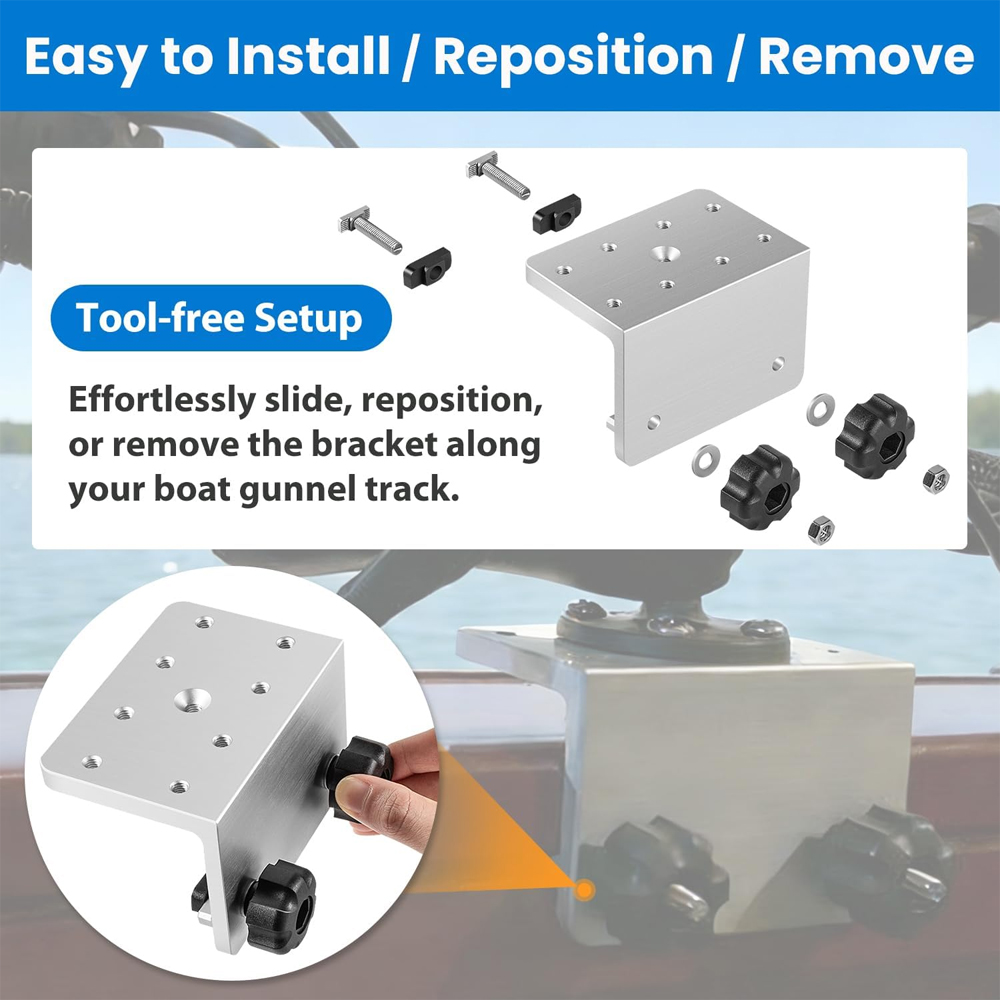 2 Pack 90° Boat Gunnel Track M - Fish Finder Mount 评论和价格