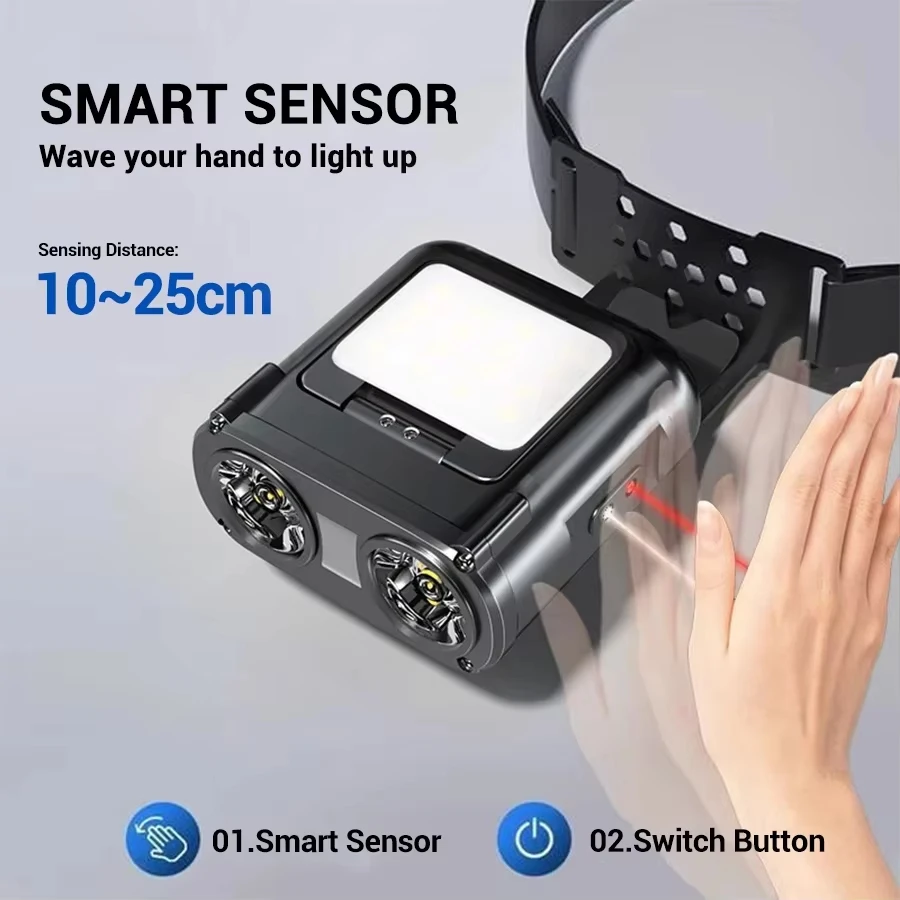 Sensor COB LED Headlamp Cap Cl - Fishing Light 评论和价格